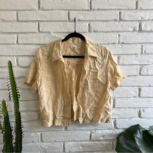 Aritzia Gelato Cropped Linen Button Up